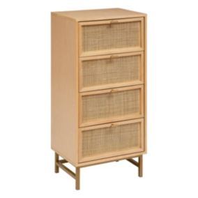 Chiffonier "Rayo" en métal & bouleau 4 tiroirs 50x35cm - Atmosphera