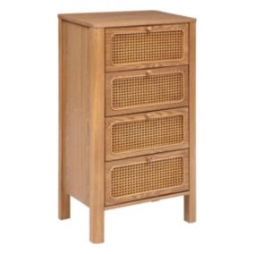Chiffonier "Tiria" en placage frêne 4 tiroirs 55x38cm - Atmosphera