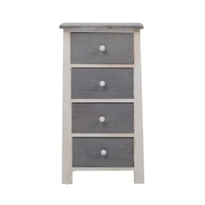 Chiffonnier 4 Tiroirs Bois Gris Vintage 73x37x27