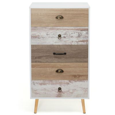 Chiffonnier 5 tiroirs BAHIA 60 cm commode semainier scandinave