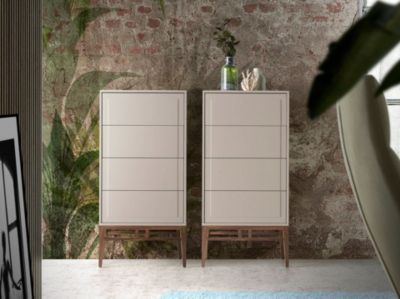 Chiffonnier gris et noyer 7036 - 60x45x120 cm