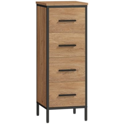Chiffonnier industriel bois et métal 4 tiroirs dim. 30 x 30 x 82 cm