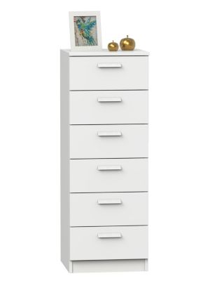 Chiffonnier Meuble de rangement coloris Blanc - Hauteur 110 x Longueur 40 x Profondeur 40 cm