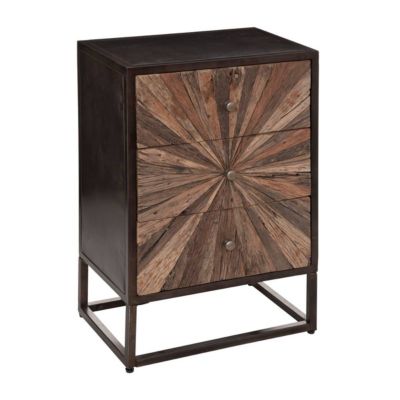 Chiffonnier Origins - 3 tiroirs - métal et bois recyclé - Atmosphera