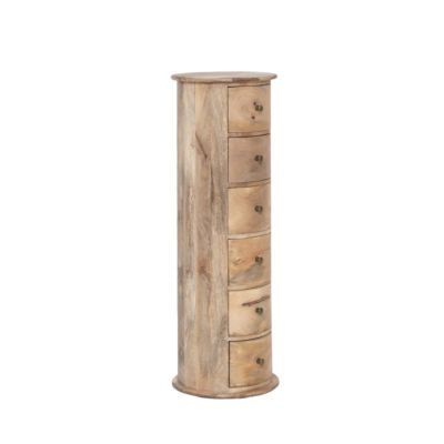 Chiffonnier rond en bois de manguier Maëva