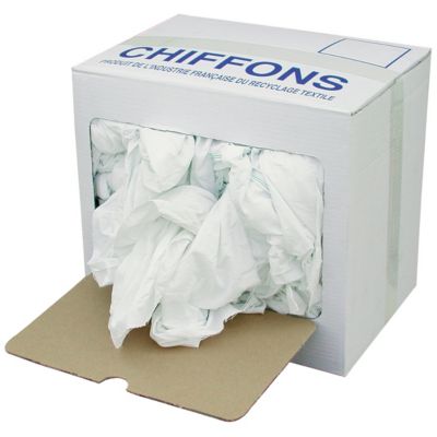 Chiffons en tissu blanc Ocai distributeur 10 kg