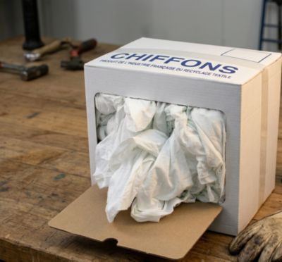 Chiffons en tissu blanc Ocai distributeur 10 kg