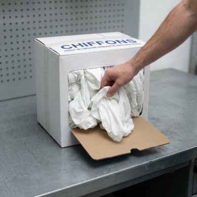 Chiffons en tissu blanc Ocai distributeur 10 kg