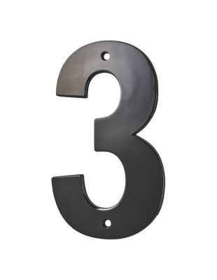 Chiffre 3 à visser, alliage, H.80mm, noir - THIRARD
