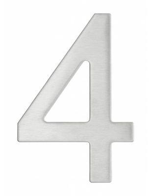 Chiffre 4 adhésif, inox, H.76mm - THIRARD