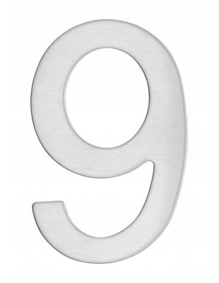 Chiffre 9 adhésif, inox, H.76mm - THIRARD