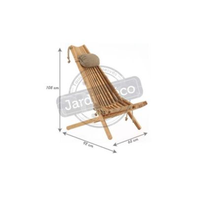 Chilienne en bois EcoChair avec coussin (Lot de 2) Bois d'aulne