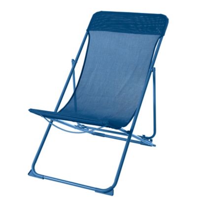 Chilienne en métal et toile GoodHome Joline bleu