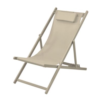 Chilienne pliable aluminium crème, toile coloris crème ProLoisirs Ara