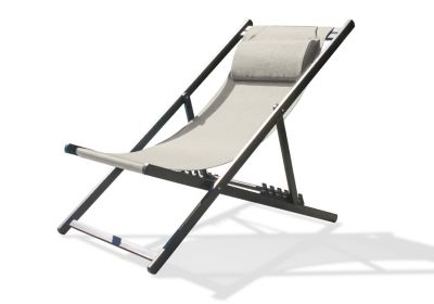 Chilienne pliante Julia aluminium gris anthracite L.93/102 x l.58 cm City Garden