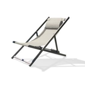 Chilienne pliante Julia aluminium gris anthracite L.93/102 x l.58 cm City Garden