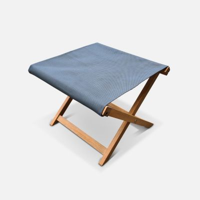Chiliennes bois - Creus - 2 transats en bois d'Eucalyptus huilé avec coussin repose-tête gris et repose-pieds
