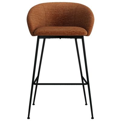 CHLOE-Fauteuil de bar en tissu Luxury Terracotta (x2)
