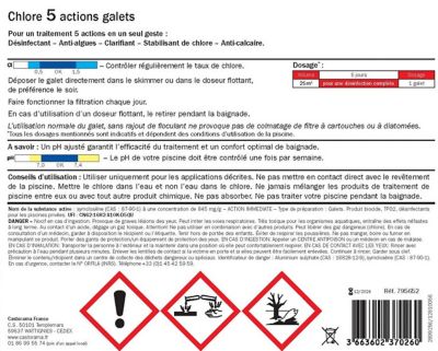 Chlore 5 actions en galets de 200g, 5kg