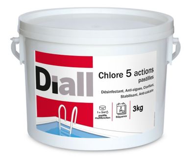 Chlore 5 Actions Pastilles 3kg pour Piscine