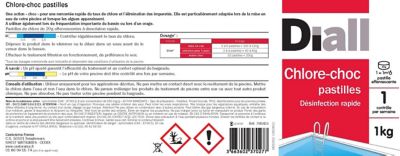 Chlore choc en pastilles de 20g, 1kg