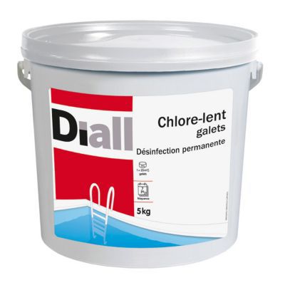 Chlore lent galets pour désinfection Diall 1kg