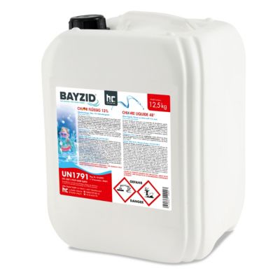 Chlore Liquide 48degrée Bayzid 1 x 12,5 Kg (10 L), Désinfection Rapide ...