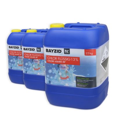 Chlore Liquide 48degrée Bayzid 3 x 25 Kg (20 L), Désinfection Rapide Et ...
