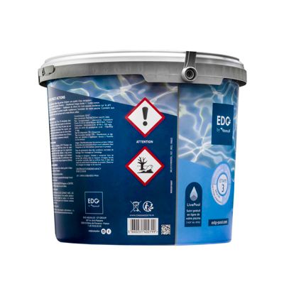 Chlore Multi Actions Piscine - Multi Fonctions Action Longue Durée - Galets 250G - Seau 5 kg - Edg