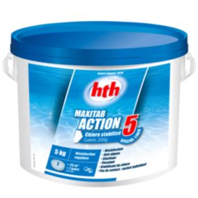 Chlore multiaction HTH MAXITAB Action 5 Spécial liner galets 200 g. - 5 kg - 5 kg