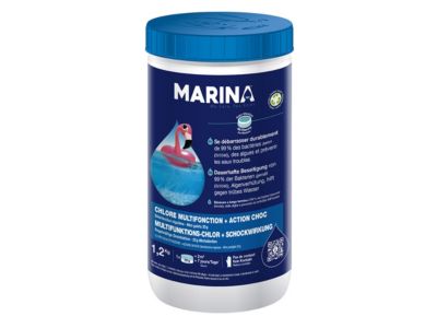 Chlore multifonction + Action choc galets bi-couche 1,2 kg - Marina