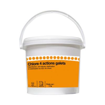 Galets de Chlore Multifonction 250g MAREVA (05672) en Seau de 5 Kg