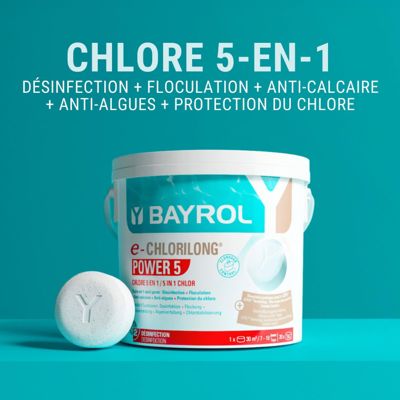 Chlore multifonctions Bayrol Chlorilong Power 5 fonctions - 1 kg