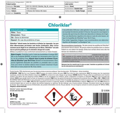 Chlore pastilles Chloriklar Bayrol 5 kg