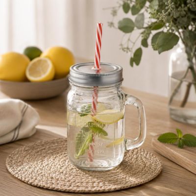 Chope en Verre & Paille "Souhay" 45cl Transparent