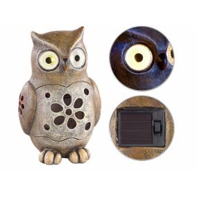 Chouette décorative solaire à led 16 cm