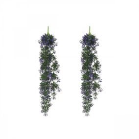 Chute plante artificielle violet 90cm lot de 2