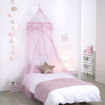 Ciel de lit enfant "Mademoiselle" rose 250x60cm - Atmosphera Créateur d'intérieur