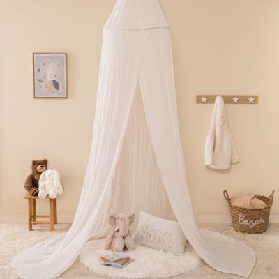 Ciel de lit "Lili" en gaze de coton H 250 cm blanc - Atmosphera Créateur d'intérieur