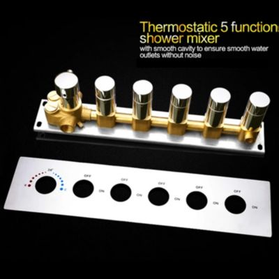 Ciel de pluie thermostatique led chrome 700x380 mm, Topale