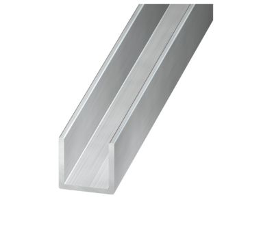 Cimaise aluminium brut 10 x 20 x 10 mm int 7 mm Ep. 1,5 mm, 2 m