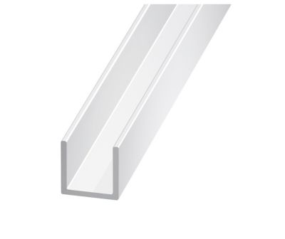 Cimaise aluminium brut blanc 10,5 x 9,5 x 11, 5 mm, 2 m