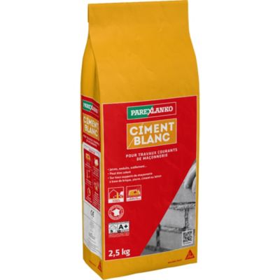 Ciment blanc pour travaux courants de maçonnerie 2,5 kg Parexlanko