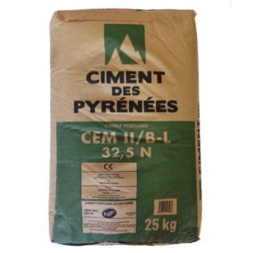 Ciment CEM II B-L 32,5 N gris 25kg