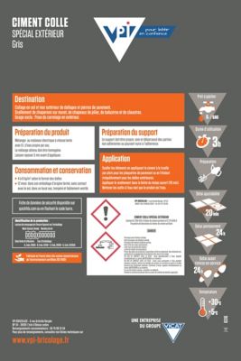 Ciment colle spécial extérieur gris 25kg