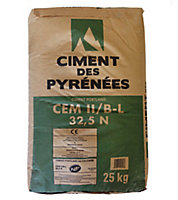 Ciment des Pyrénées CEM II B-L 32,5 N gris 25kg