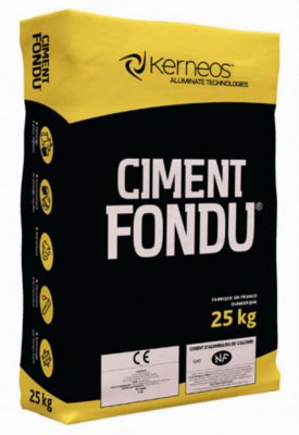 Ciment fondu 25 kg pour durcissement rapide du beton