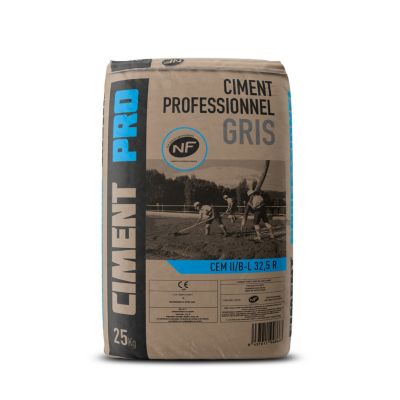 Ciment professionnel portland II/BL 32,5 R CE NF gris sac de 25 KG