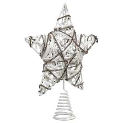 Cimier de sapin marron glacé en rotin h27cm - feeric lights & christmas