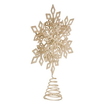 Cimier flocon métal l.20cm champage pailleté - feeric lights & christmas